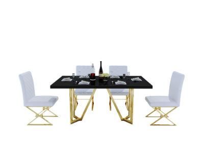 Modern Restaurant Dining Table Set Home Furniture Dining Table with Stainless Steel Frame