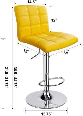 Lead Supplier Wholesale PU Leather Stainless Steel Gold Modern Bar Chair Stool