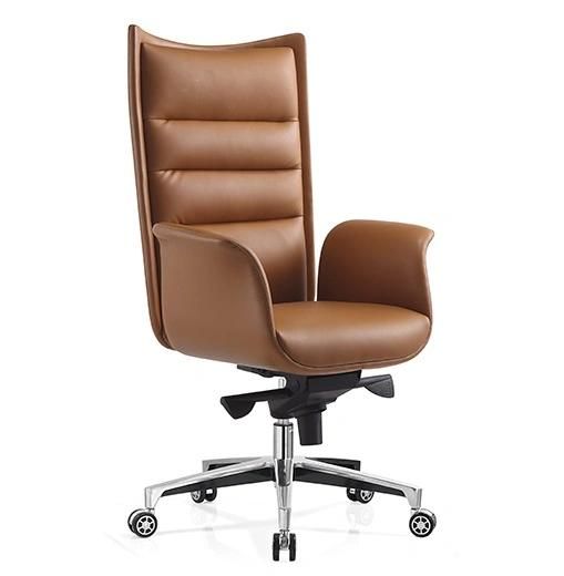 Wholesale High Back Armrest Revolving Soft Office Leather Chair