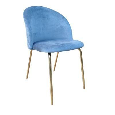 Comfortable Modern Dining Chair Velvet Chair with Golden Leg