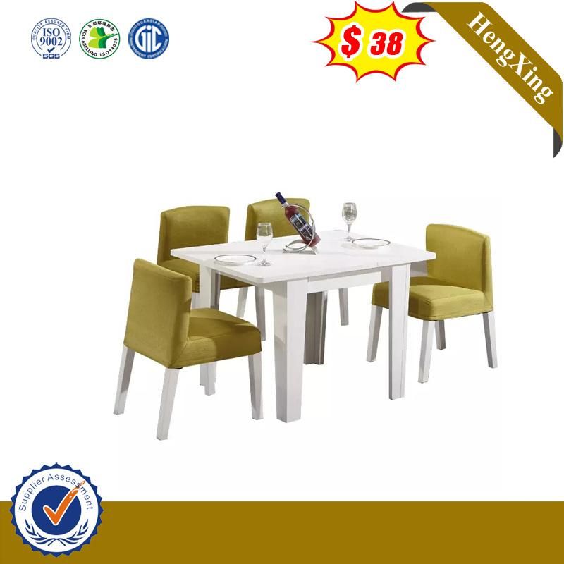 Modern White Dining Table High Quality Wooden Frame Dining Table and Chair Set
