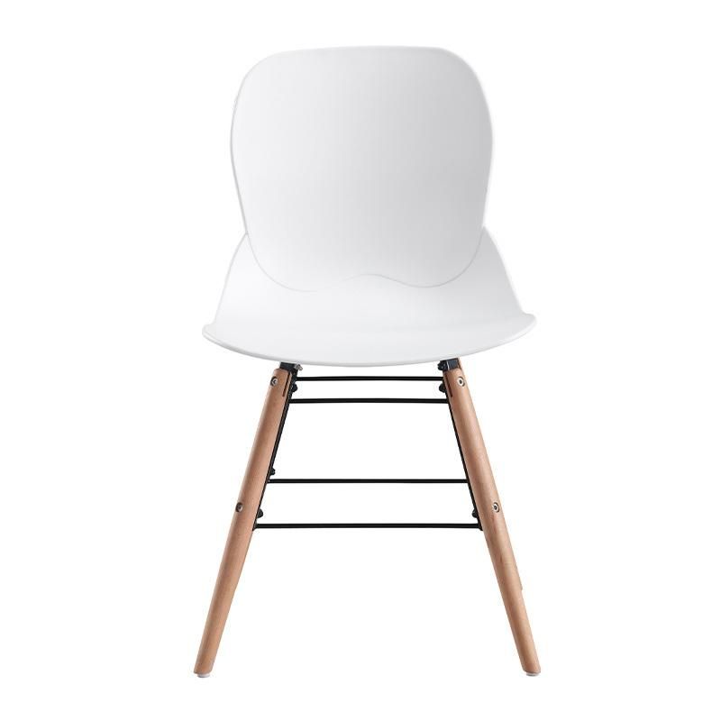 Modernfurniture Nordic Style Modern Chairs Outdoor Banquet Stool White PP Plastic Chair Wood Home Dining Furniture Restaurant Dining Chair for Dining Room