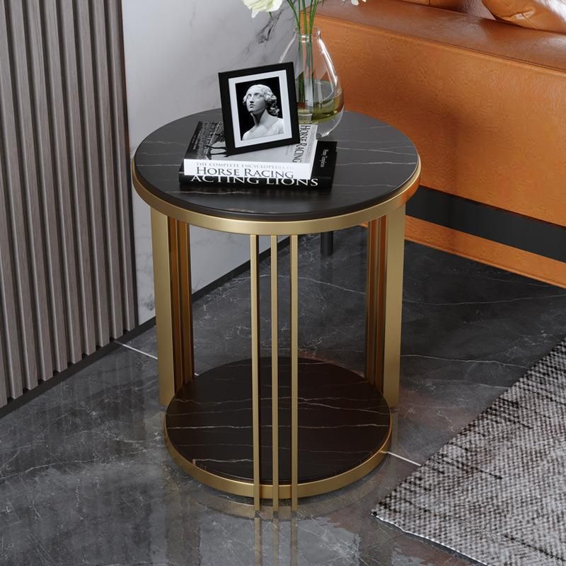 Hot Selling Furniture Stainless Steel Marble Rock Beam Coffee Table