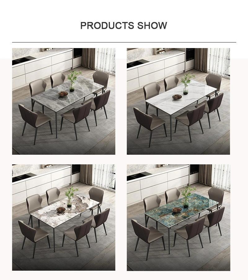 Modern Dining Set Furniture Aluminum Alloy Home Living Room Table