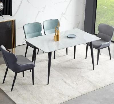 Modern Style Dining Table with Metal Frame