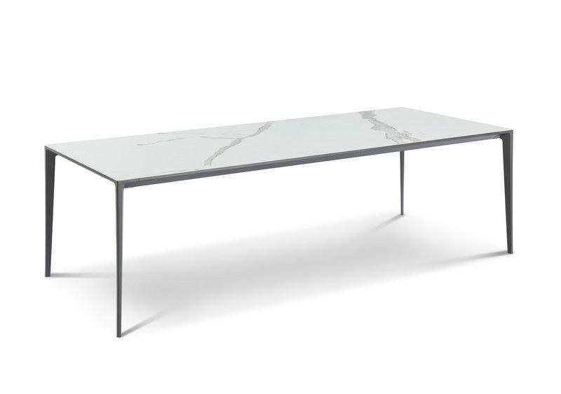 Popular Modern Minimalist Diningroom Furniture Metal Frame Sintered Stone Top Dining Table