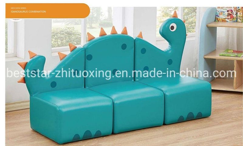 Modern Home Furniture and Kindergarten Sofa, Kids Nursery Furniture, Daycare Center Wooden Baby Furniture, Preschool and Living Room Baby Sofa