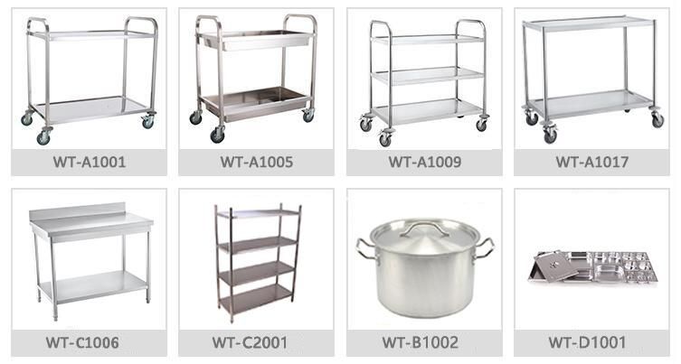 Factory Stainless Steel Hotel Service Transport Trolley for Stock Pot