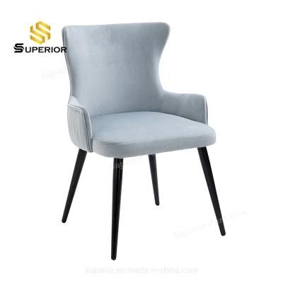 New Design Wholesale Grey Velvet Stainless Steel Dining Chair