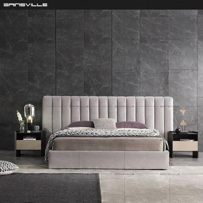 Hot Sale Fashion Hotel Furniture Bedroom Furniture Wall Bed King Bed Double Bed Upholstered Fabric Bed in Italy Style