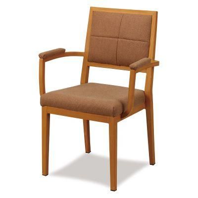 Wholesale Stacking Pakistan Golden Fabric Banquet Chair with Arm Rest