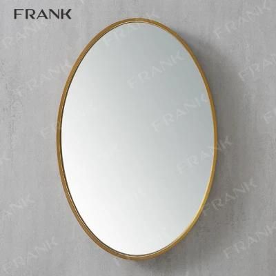 Oval Bathroom Mirror with Golden Frame Custom Light