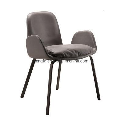 Modern Office Furniture Stainless Steel Leather Dining Chairs