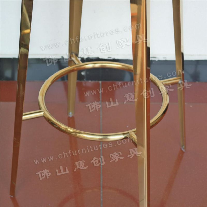 Simple Stainless Steel Personality Wrought Iron Round Back High-Leg Bar Stool Chair