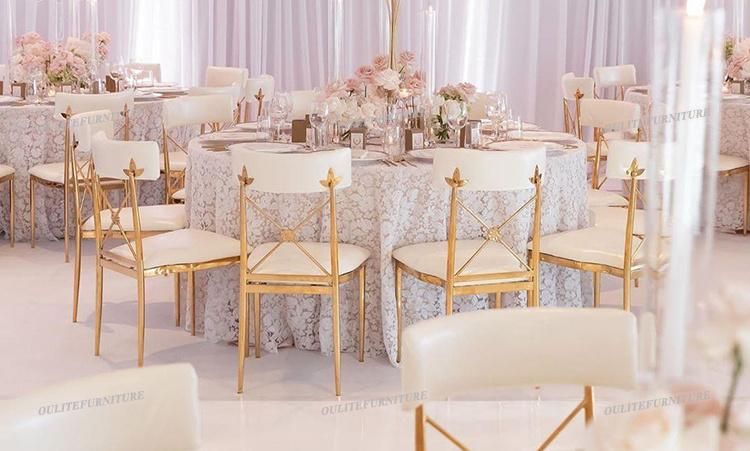 Luxury Gold Stainless Steel Velvet Cover Wedding Chair for Sale