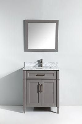 Modern Floor Mounted Black Plywood Bathroom Vanities Cabinet with Mirror Bathroom