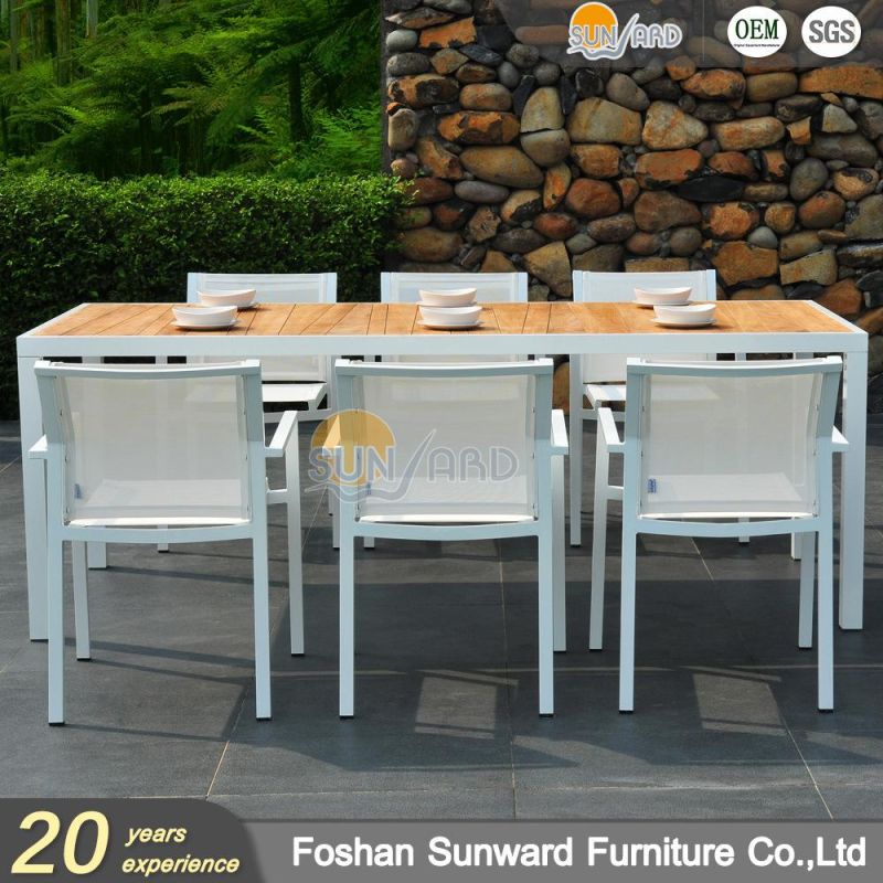 Patio Dining Furniture Balcony Garden Aluminum Dining Table Design Bamboo Furniture