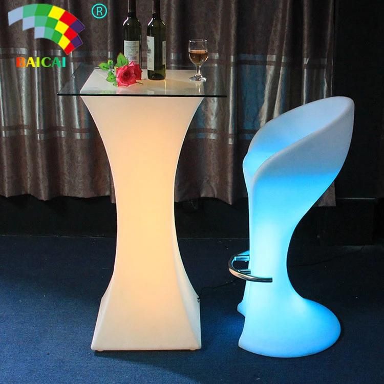 Bar Furniture LED Cocktail Table with Chair