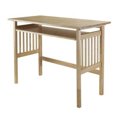 Solid Wood Computer Desk, Home Office, Natural