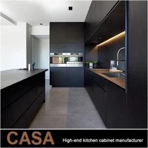 a Black Modern Kitchen Cabinets Wooden Fitted Kitchen Furniture