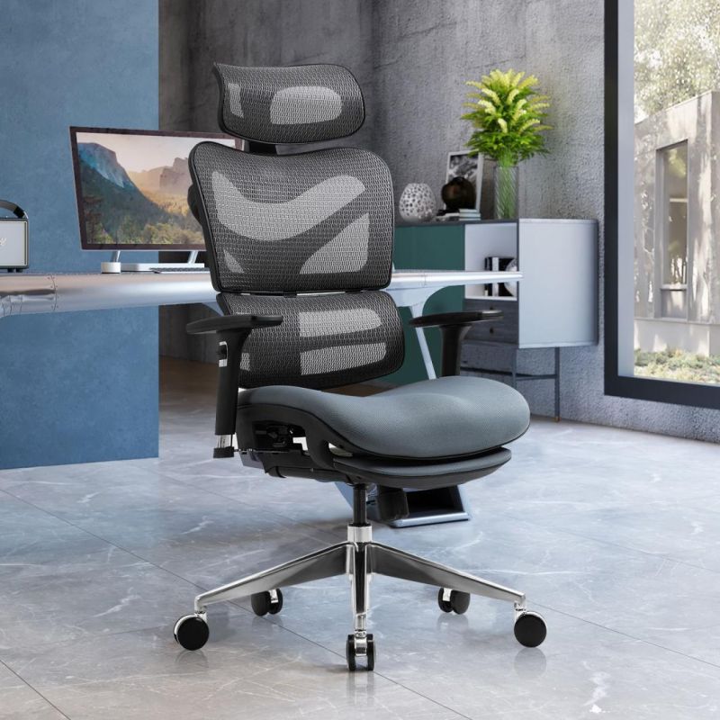 Latest Modern Design Breathable Executive Boss Leather Office Mesh Chair with Wheels