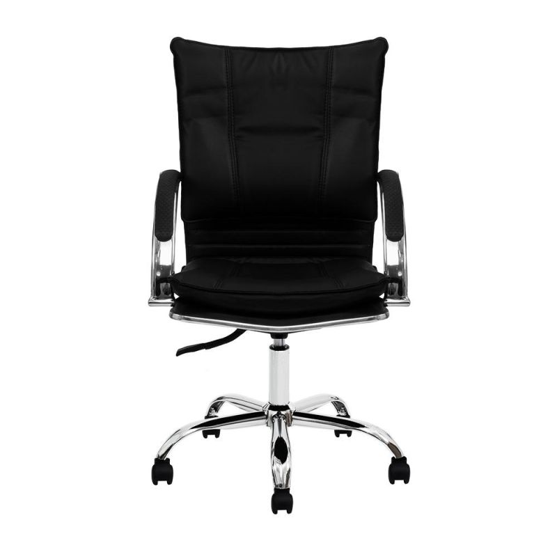 Lisung Guest Chair Modern Leather Metal Sled Base Conference Chairs