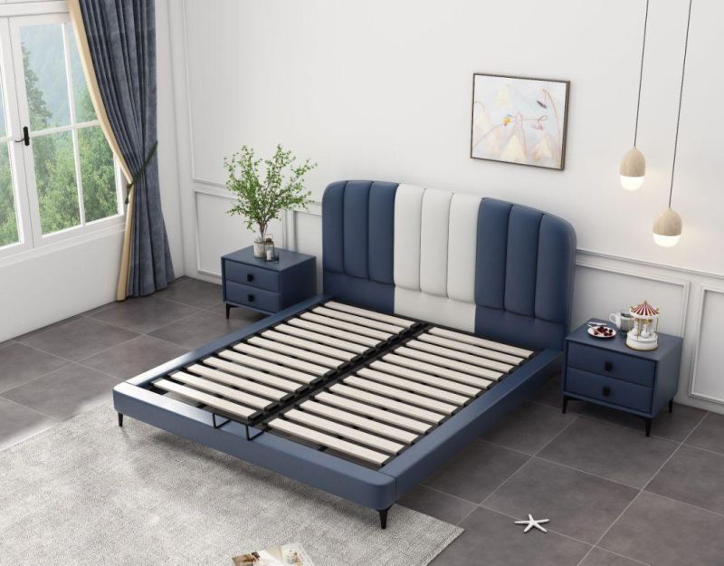 Custom Made Modern Simple High Quality PU Leather Double Bed