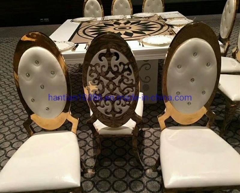 Crystal Cake Latest Design Genuine Leather Dining Gold Banquet Living Room Chair