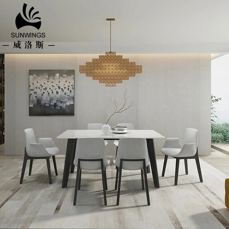 Nordic Wooden Restaurant Furniture Marble Dining Table Made in China Guangdong Factory