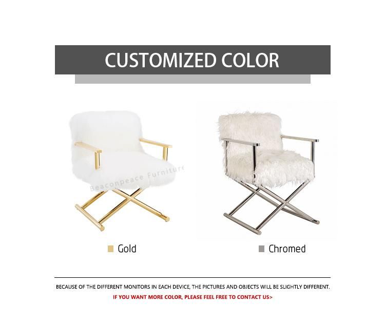 Modern Style Luxurious White Wool Luxury Wedding Chair