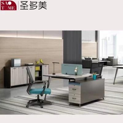 Office Furniture Two-Person Desk with Support Cabinet