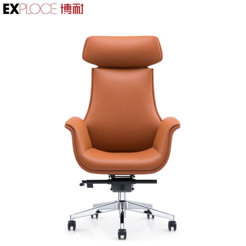 Elegant Design High Back PU Modern Fancy Metal and Leather Chair Dining Office Chair Living Room Kitchen Furniture