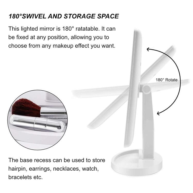 2021 Cheap Cosmetic LED Desktop Table Makeup Mirror with Light