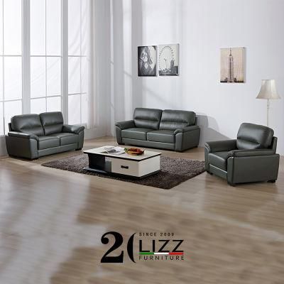 China Manufacturer Retail Home Modern Furniture Living Room Wooden Frame Pure Leather Sofa Set