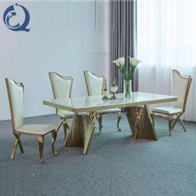 Luxury Modern Dining Room Furniture 10 Seater Marble Dining Table Set for Home and Wedding