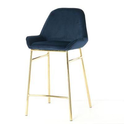 Hot Sell Modern Bar Stool with Upholstered Velvet Seat