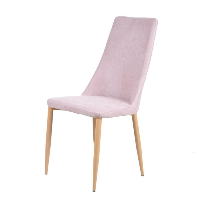 Luxury High Back Fabric Dining Chair with Golden Power Coated Legs
