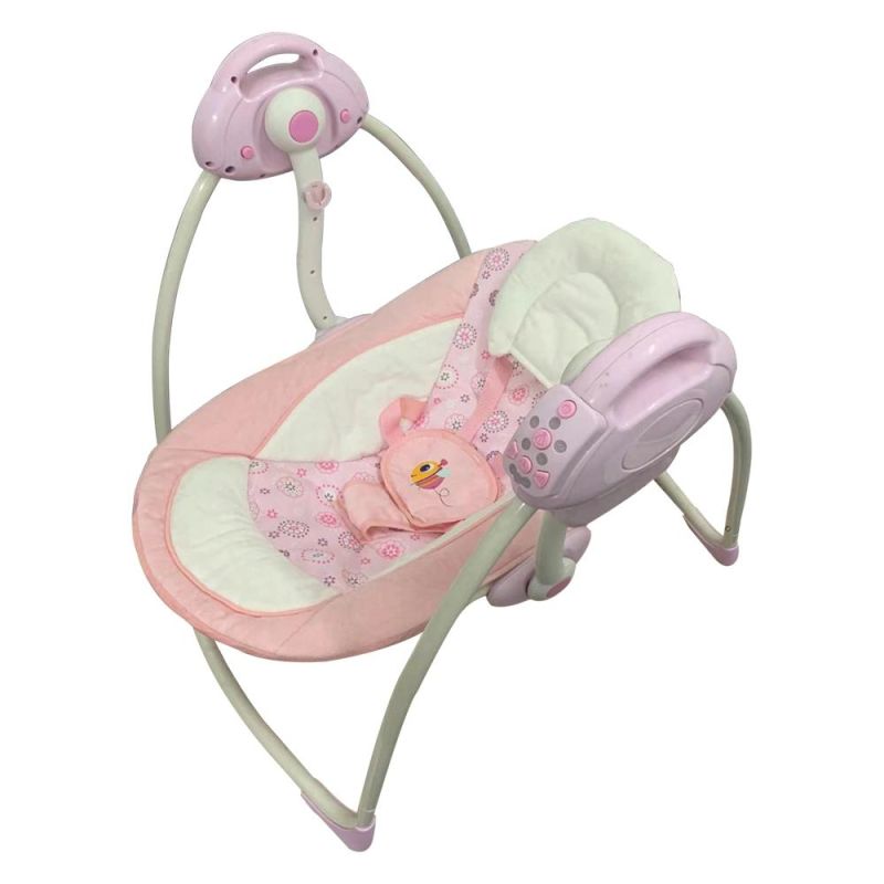 Baby Girl Musical Rocker Multifunctional Electric Baby Rocking Chair with Remote Control Pillow &Mosquito Net