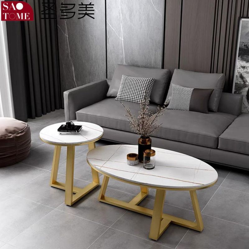 Modern Living Room Furniture Stainless Steel Frame Slate Coffee Table