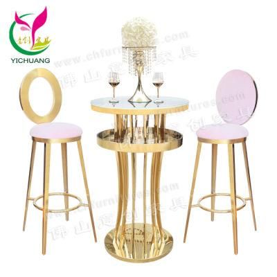 Light Luxury Modern KTV Stainless Steel Coffee Table High Bar Table