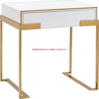Bedroom Furniture Luxury Design Stainless Steel Leg Nightstand