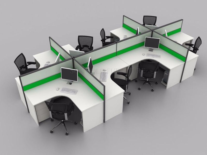 Manufacturer S Shape Staff Working Office Partition Cubicle Desk (SZ-WST656)