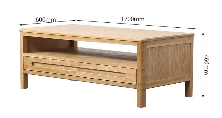 Nordic Modern Minimalist White Oak Solid Wood Coffee Table