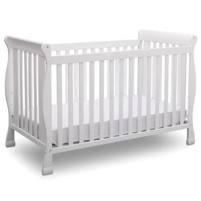 Modern Style White Baby Crib Cot Bed Convertible Nursery Furniture