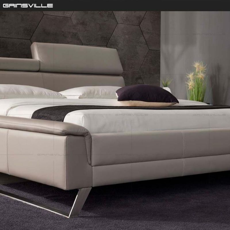 Foshan Supplier King Size Bed Homefurniture with Stainless Steel Legs Gc1715