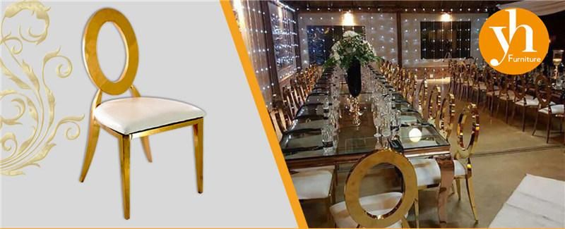 Hole Chair Hotel Furniture Event Gold Luxury Stainless Steel Banquet Wedding Chairs