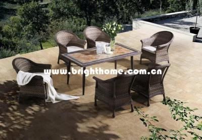 Aluminium Handmade Wicker Weaving Dining Set Outdoor Furniture