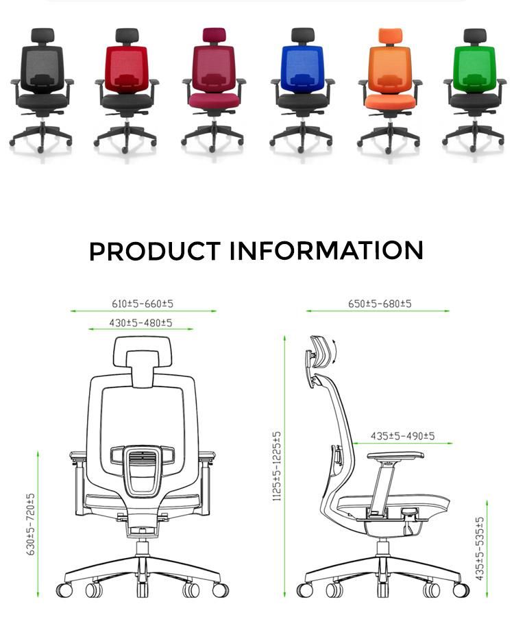 High Quality Lumbar Boo Manufacturer Adult Swivel Cheap Design Fabric Modern Office Mesh Staff Chair