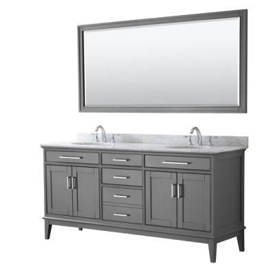 China Factory Wholesale Modern Light Luxury 72&quot; Double Bathroom Vanity-Dark Gray
