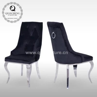 Black Fabric Modern Metal Legs Home Furniture Dining Chair
